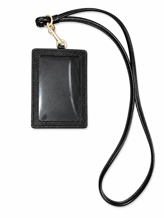 Coach Accessories - Coach Black /Brown Signature ID Badge Holder Lanyard